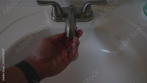 Taking off and On Faucet Aerator