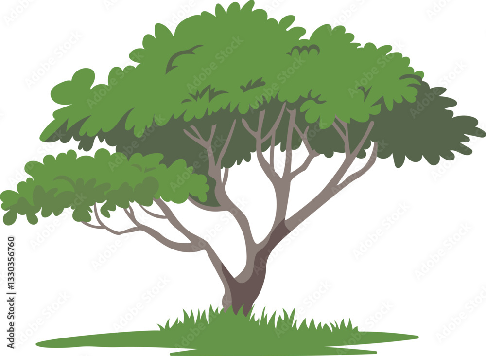 Obraz premium Green Tree Illustration