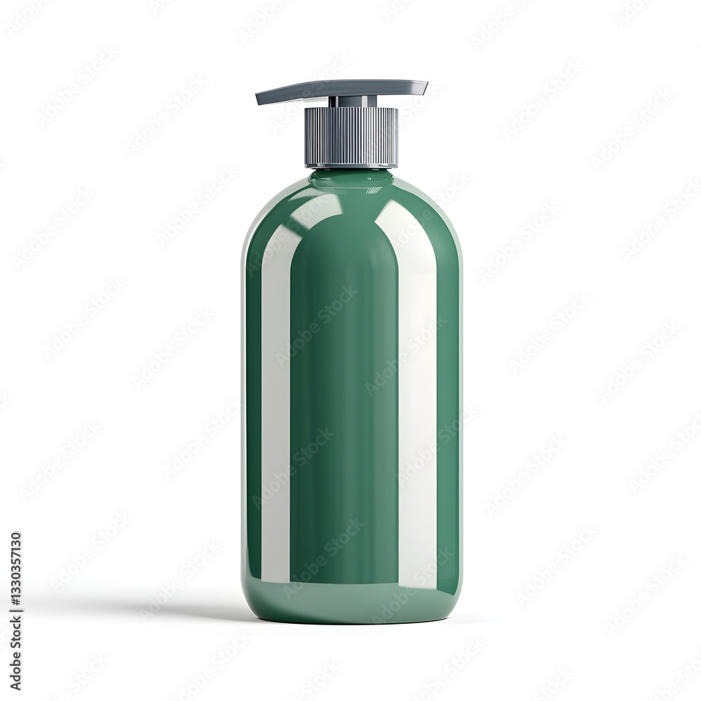 Green plastic bottle with pump dispenser for lotion shampoo or soap Perfect for mockup design Green plastic bottle with pump dispenser for lotion shampoo or soap Perfect for mockup design