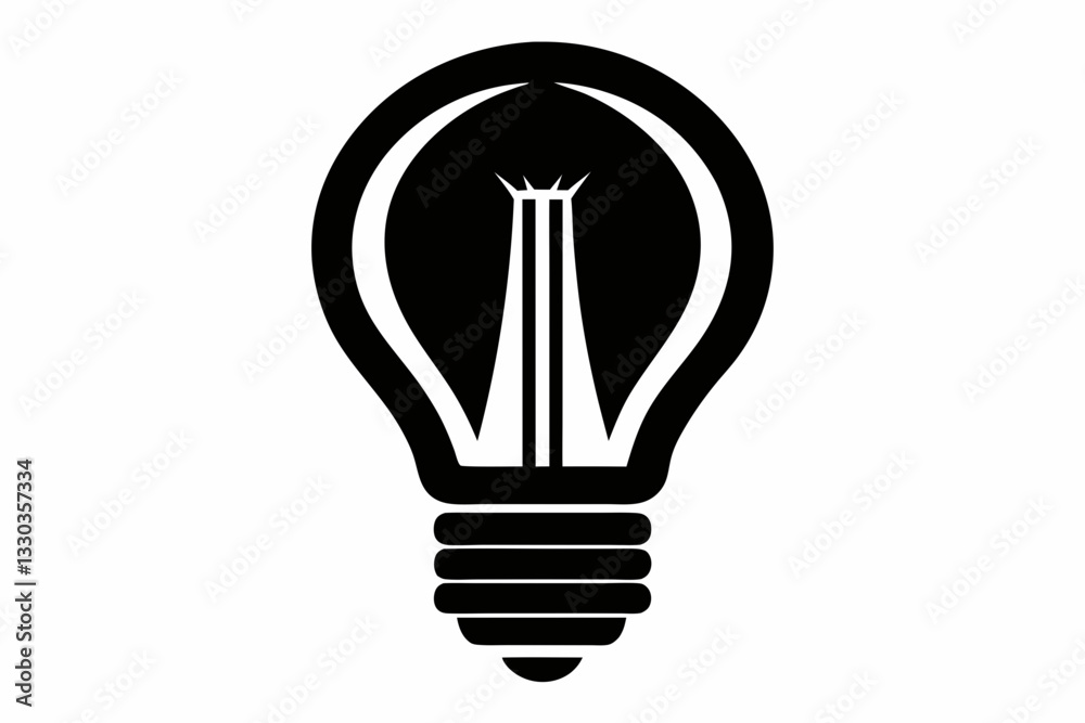 lamp bulb icon line art silhouette vector illustration lamp bulb icon line art silhouette vector illustration