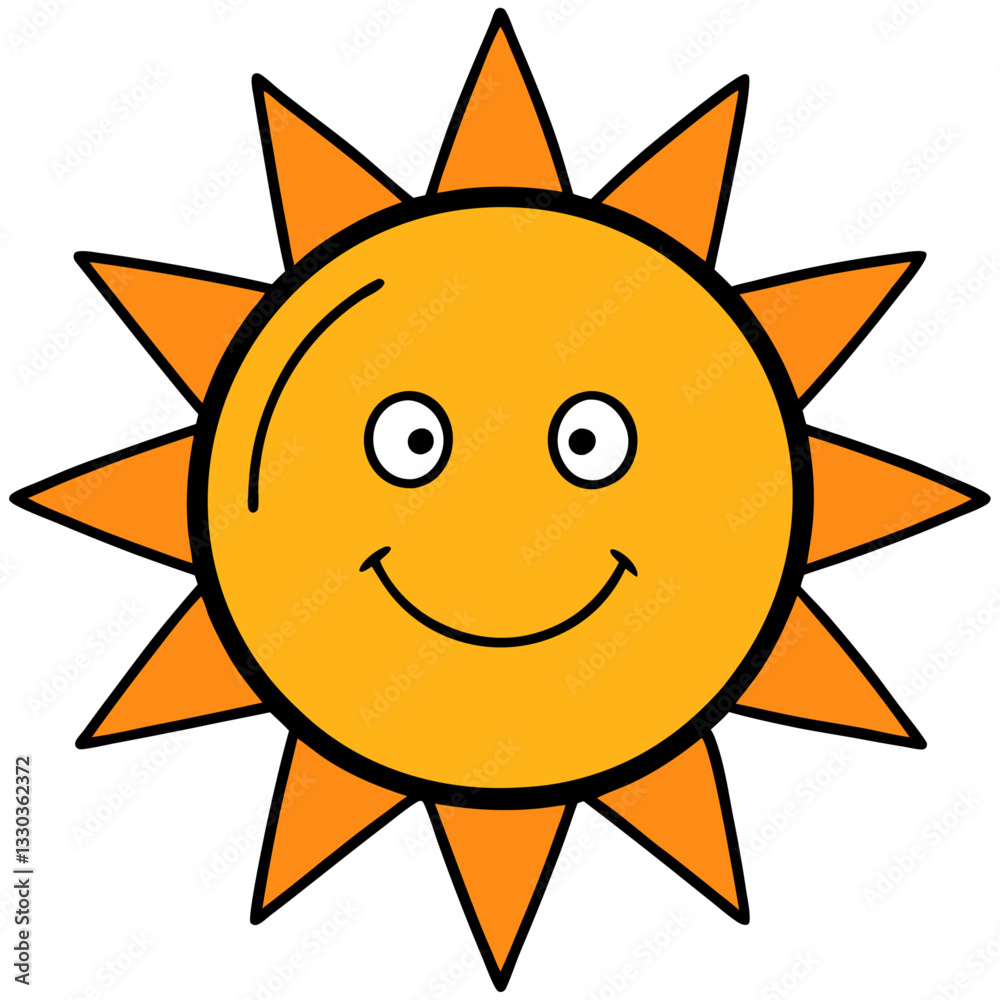 Smiling sun with rays vector illustration
Smiling sun with rays vector illustration