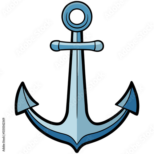 Metal anchor with curved flukes vector illustration  
