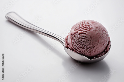 close-up portrait of a spoon filled with delicious ice cream