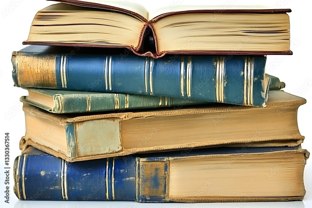 Naklejka premium Vintage Books Stack - A Timeless Collection