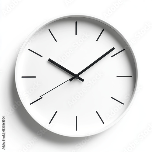clock, wall clock, white clock, minimalist clock on white background
