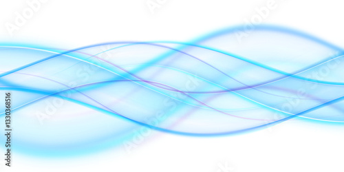 Air flow. Soft solor smoke. Fresh aroma. Blue futuristic gradient waves. Curved lines background.