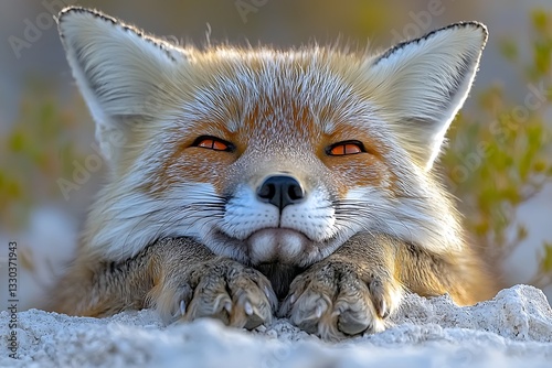 Desert Fox Resting, Golden Hour