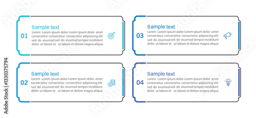 Business infographic design template with 4 options, steps or processes. Can be used for workflow layout, diagram, annual report, web design	
