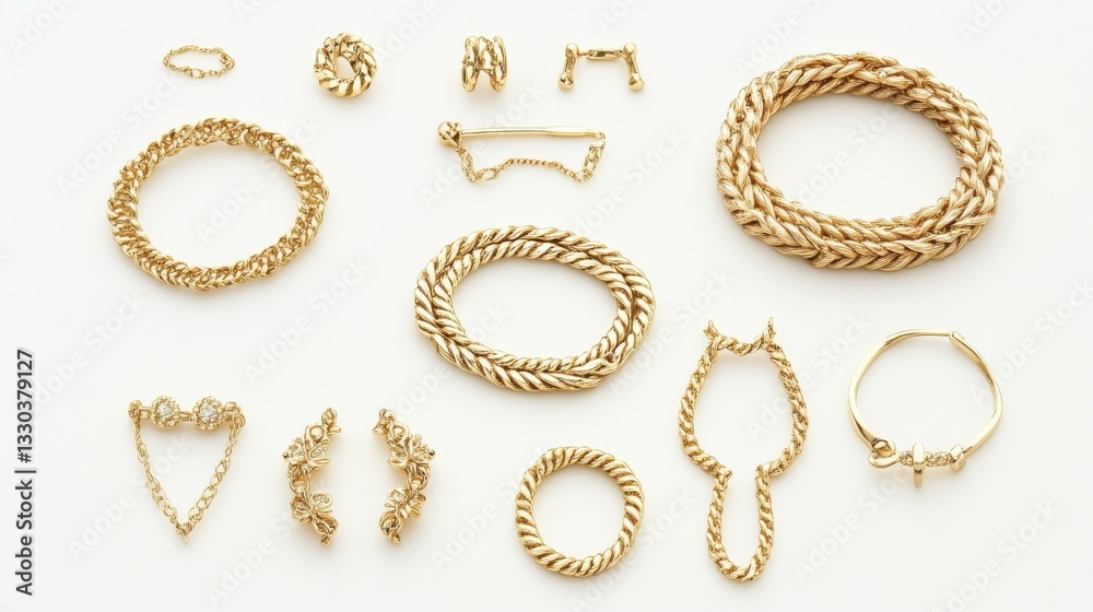 Handcrafted Jewelry Display on Clean White Background Handcrafted Jewelry Display on Clean White Background
