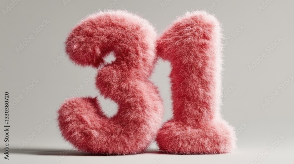 Fototapeta premium Fluffy pink number 31 (2)
