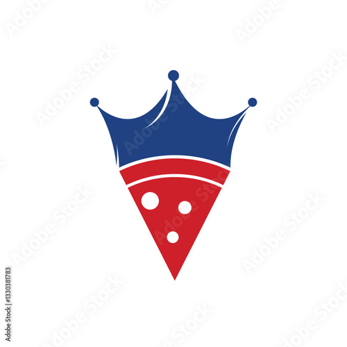 Pizza king vector logo design template. Crown and pizza slice icon design.