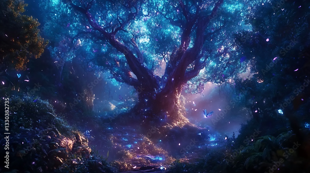 Fantasy forest glowing with mystery pictures Fantasy forest glowing with mystery pictures