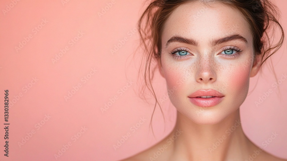 Portrait of a Caucasian Woman with Flawless Complexion and Natural Beauty Portrait of a Caucasian Woman with Flawless Complexion and Natural Beauty