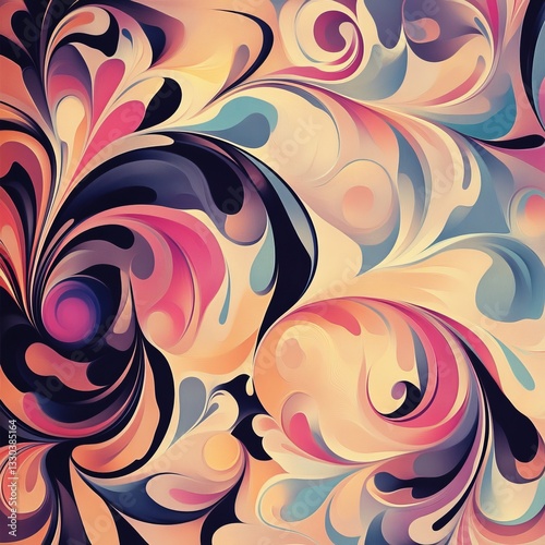 Abstract colorful background with swirls. Vector illustration. Eps 10.