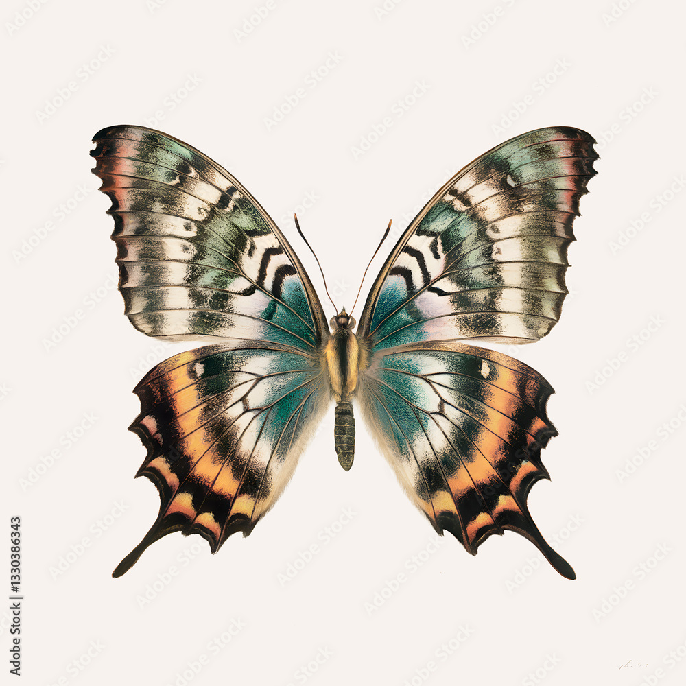 Fototapeta premium Detailed Illustration of a Colorful Butterfly