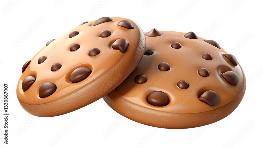 Fototapeta premium Delicious chocolate chip cookies isolate