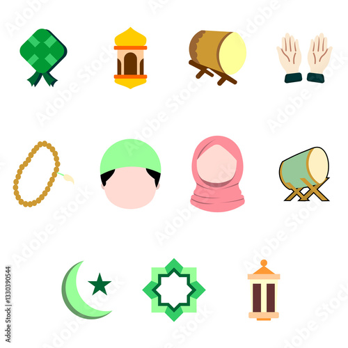 muslim ramadan element icon illustration