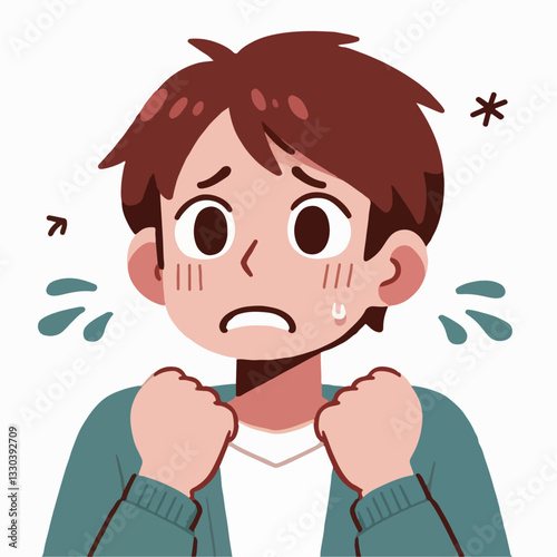 vector illustration of scared people
