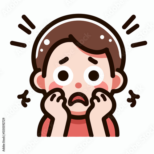 vector illustration of scared people