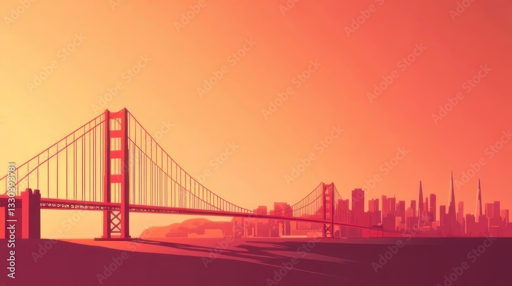 Fototapeta premium Golden Gate Bridge at Sunset over San Francisco