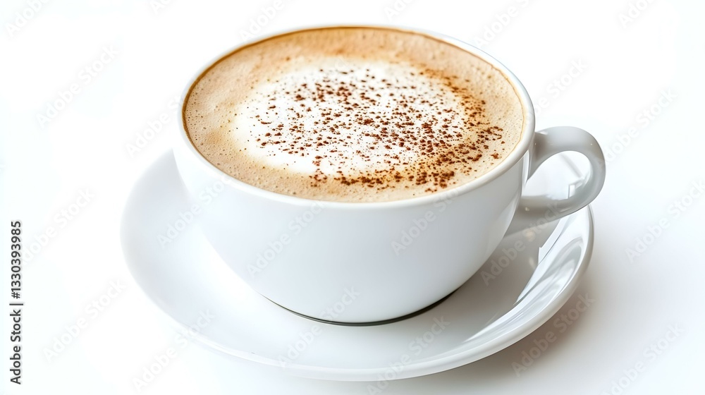 white cup of cappuccino froth isolated white cup of cappuccino froth isolated