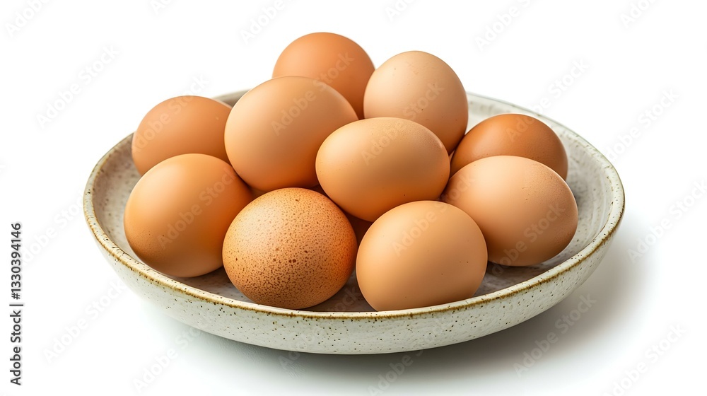 Whole eggs in a plate isolated on white Whole eggs in a plate isolated on white