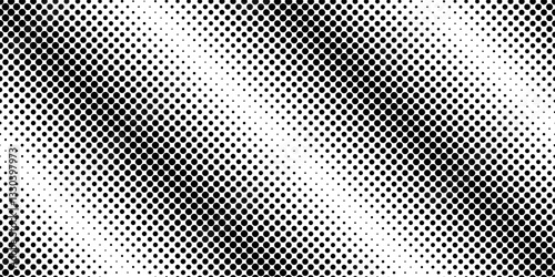 Black halftone dot pattern on white background. Basic abstract pattern effect. Modern solid color diagonal dot wave texture template.