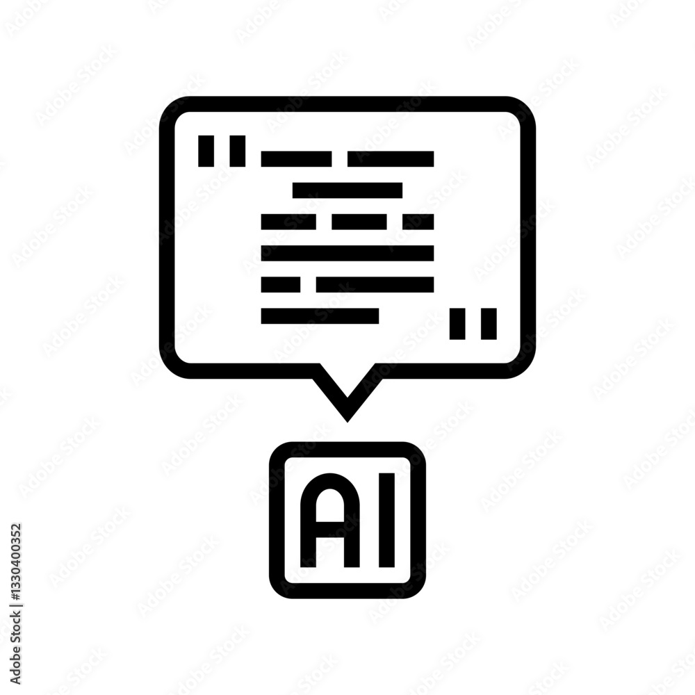 ai speech bubble social robotics line icon vector illustration ai speech bubble social robotics line icon vector illustration