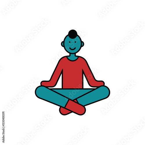illustration of yoga pose with lotus