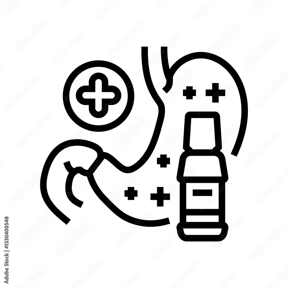 antibiotic antidiarrheal medication line icon vector illustration antibiotic antidiarrheal medication line icon vector illustration