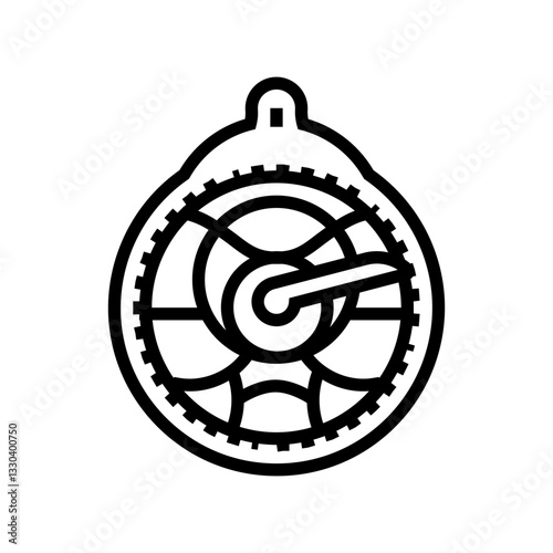 astrolabe geographical discoveries line icon vector illustration