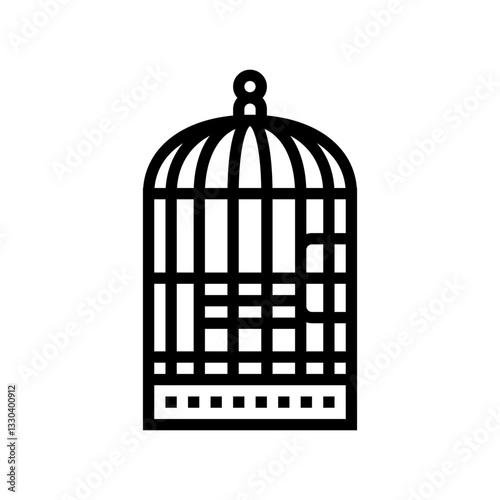 birdcage pet home line icon vector illustration