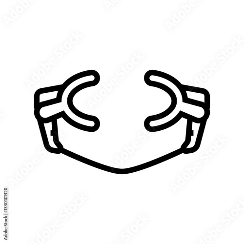 cheek retractor orthodontist line icon vector illustration