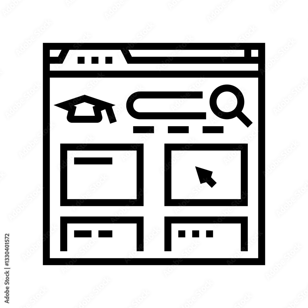 course search bar education platform line icon vector illustration course search bar education platform line icon vector illustration