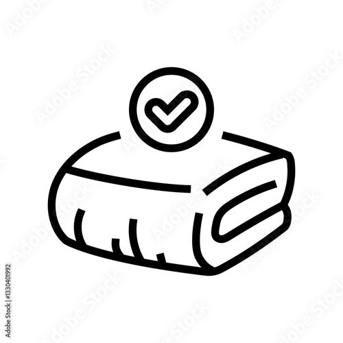 dry off properly clean soft towel line icon vector illustration