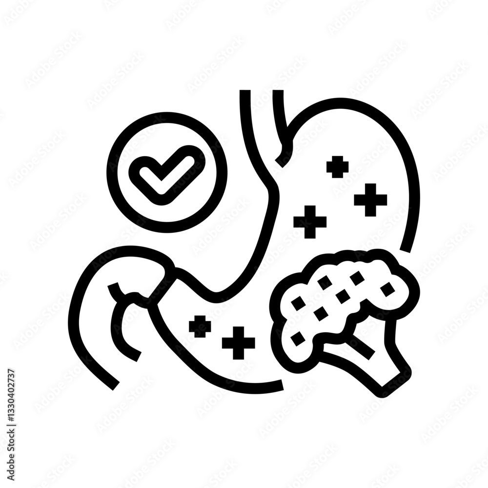 Fototapeta premium green leafy vegetable diarrhea line icon vector illustration