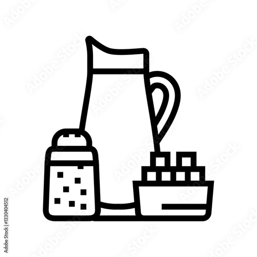 salt sugar mix rehydration diarrhea line icon vector illustration