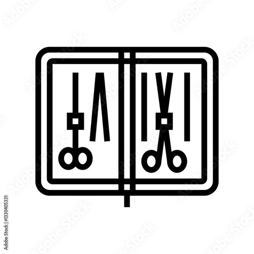 suture kit surgeon line icon vector illustration