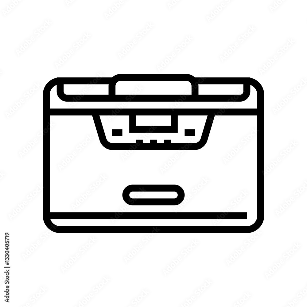 ultrasonic cleaner orthodontist line icon vector illustration ultrasonic cleaner orthodontist line icon vector illustration