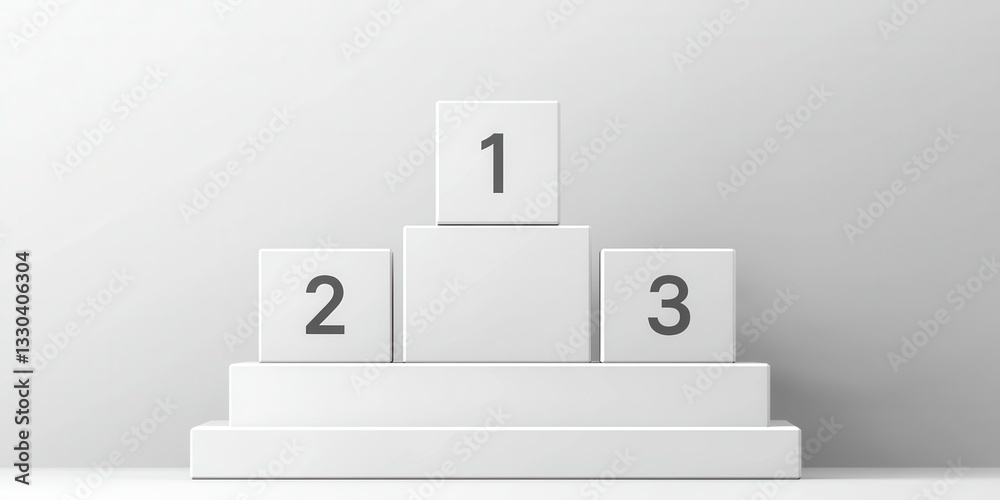 Minimalist Podium with Numeric Blocks for Competition or Achievement Minimalist Podium with Numeric Blocks for Competition or Achievement