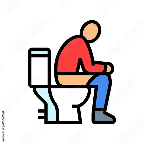 bowel movement diarrhea color icon vector illustration