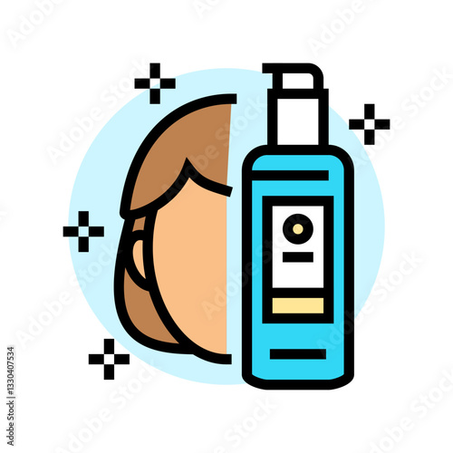 cleanse face face cleanser intimate care color icon vector illustration