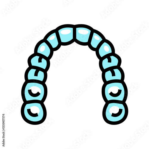 clear aligners orthodontist color icon vector illustration