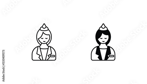Stewardess icon design with white background stock illustration