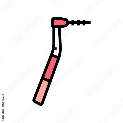 interdental brush orthodontist color icon vector illustration