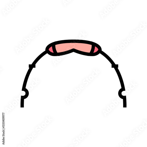 lip and cheek bumper orthodontist color icon vector illustration