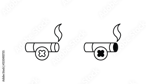No Smoking icon design with white background stock illustration