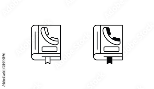 Phone Book icon design with white background stock illustration