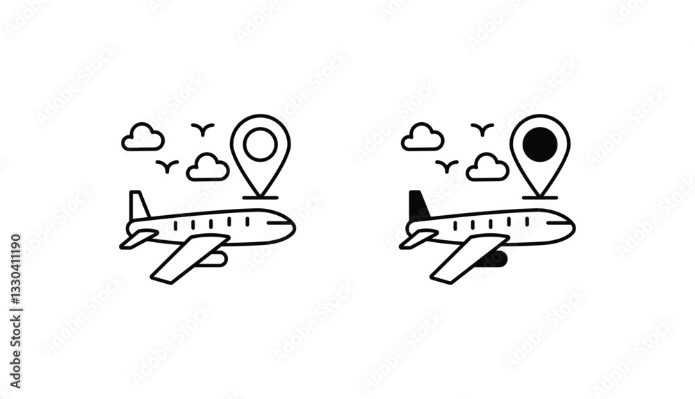 Flight Destination icon design with white background stock illustration Flight Destination icon design with white background stock illustration