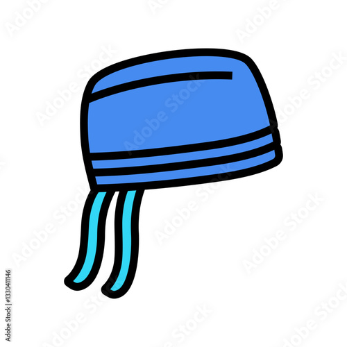 scrub cap surgeon color icon vector illustration